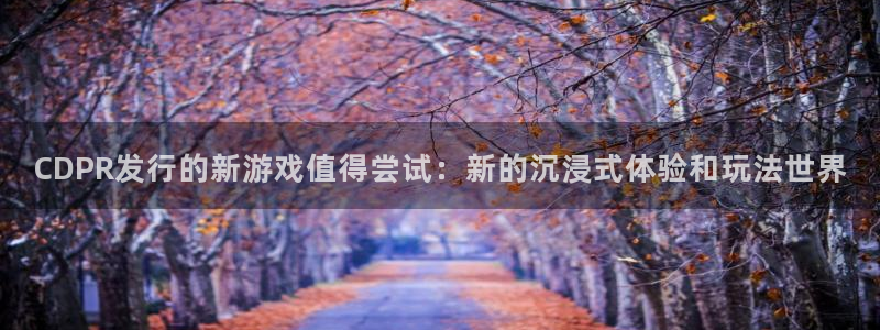 db电竞子文化创意有限公司特邀玩家：CDPR发行的新游戏值得尝试：新的沉浸式体验和玩法世界